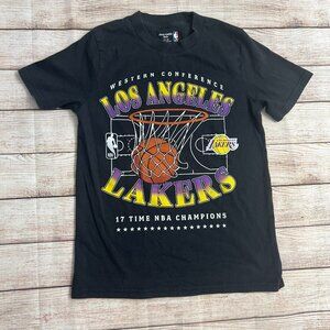 NBA Los‎ Angeles Lakers Kids T-Shirt Size 11/12 Black Abercrombie 17x Champions